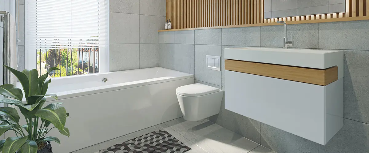 Modern vanity in a minimalistic bath
