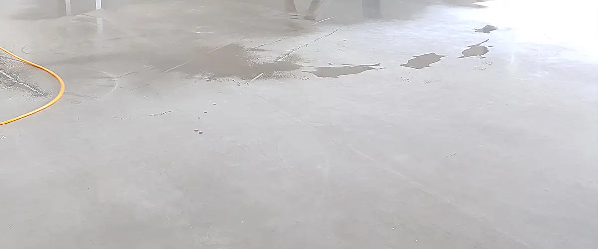 A concrete floor for a large space