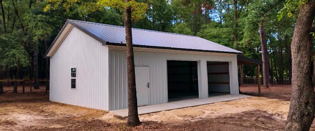 A garage addition separated from the home