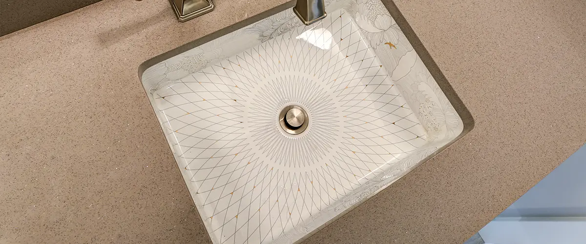 Undermount sink in a bathroom
