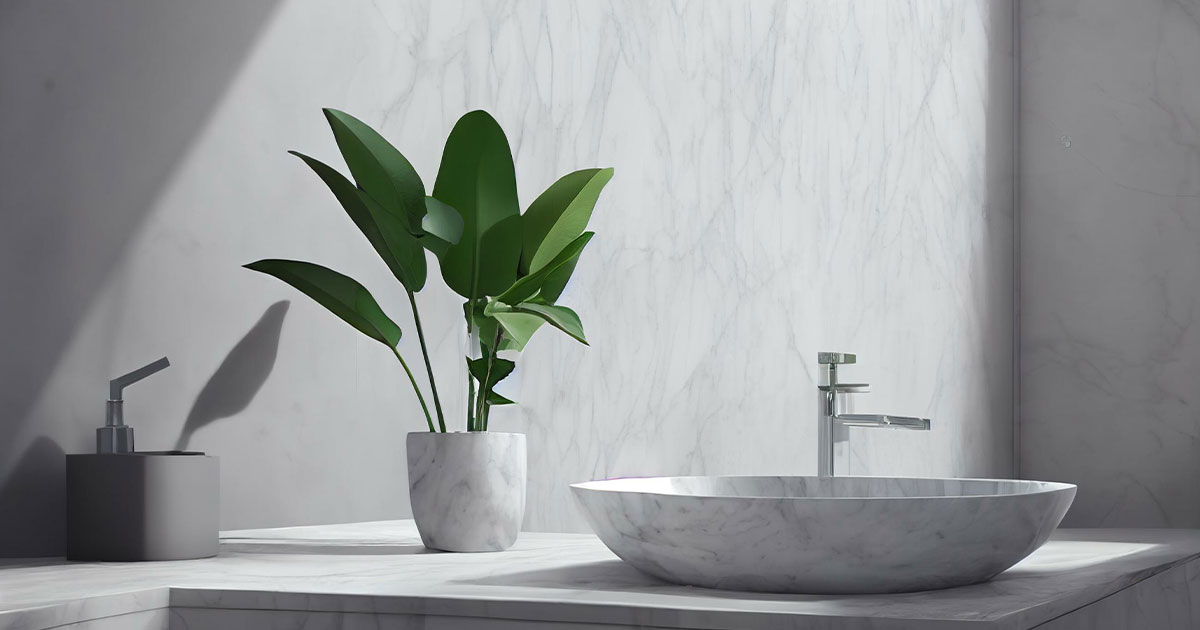 Elegant bathroom sink options with a plant