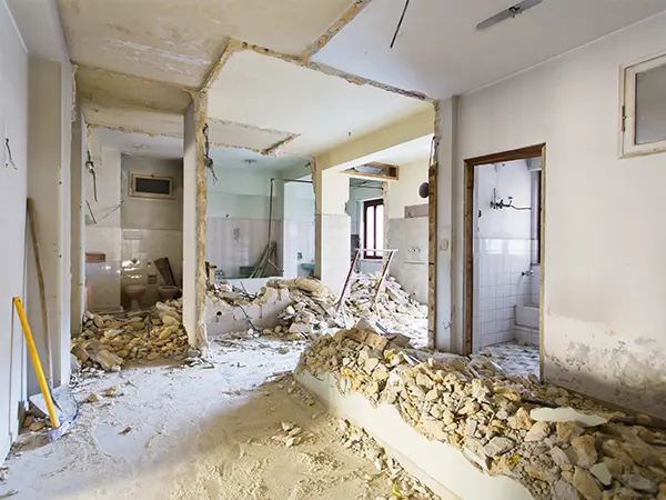 Home remodeling with tearing down walls