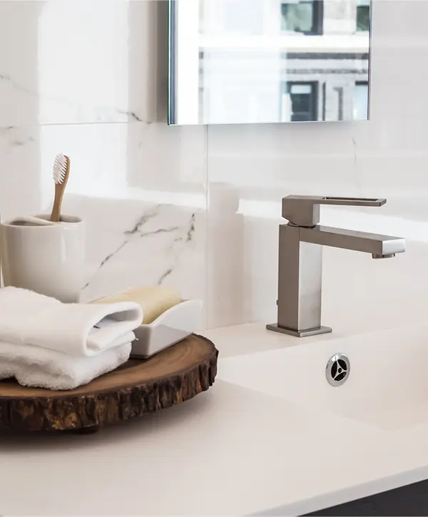 A simple sink in a bathroom remodeling in Hamilton